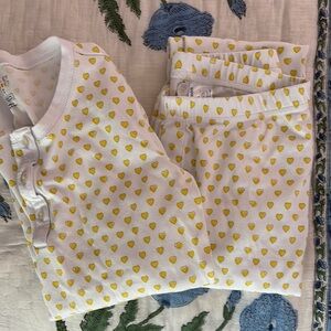 Roller Rabbit girls 12 pajamas yellow hearts